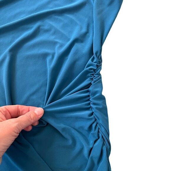 Tempted One Shoulder Bodycon Rhinestone Studded Dress Teal Women’s Medium NWOT - Picture 3 of 5